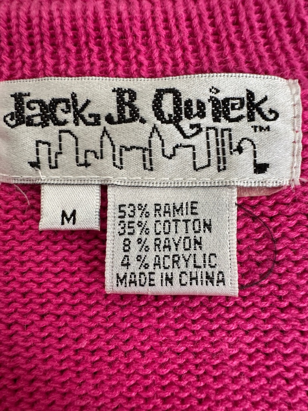 Jack B Quick Pink Cat Embroidered Button Cardigan Vintage whimsical - Picture 6 of 11